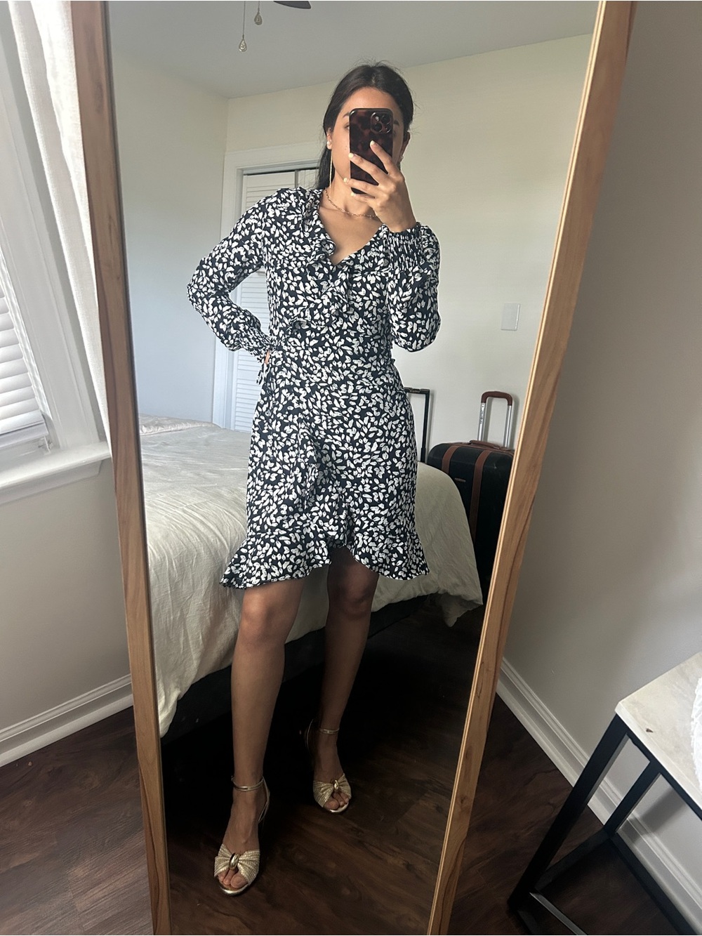 Vero Moda Women's Navy Floral Wrap Dress
